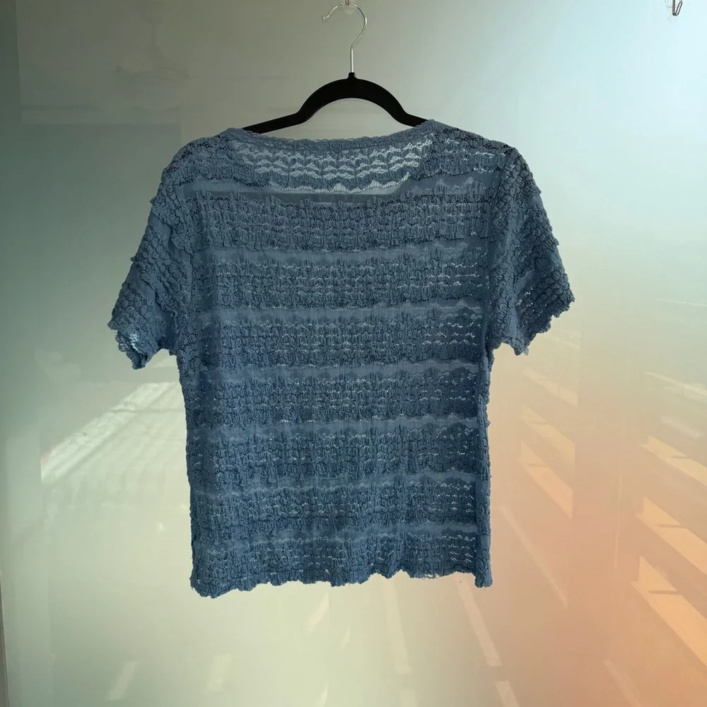 Free People Blue Angelina Lace Top - Picture 4 of 4